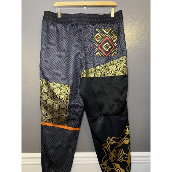 Nomadic Movement Sweatpants Mens Large Gray Geometric Fleece Jogger Festival - Picture 5 of 10